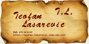 Teofan Lašarević vizit kartica